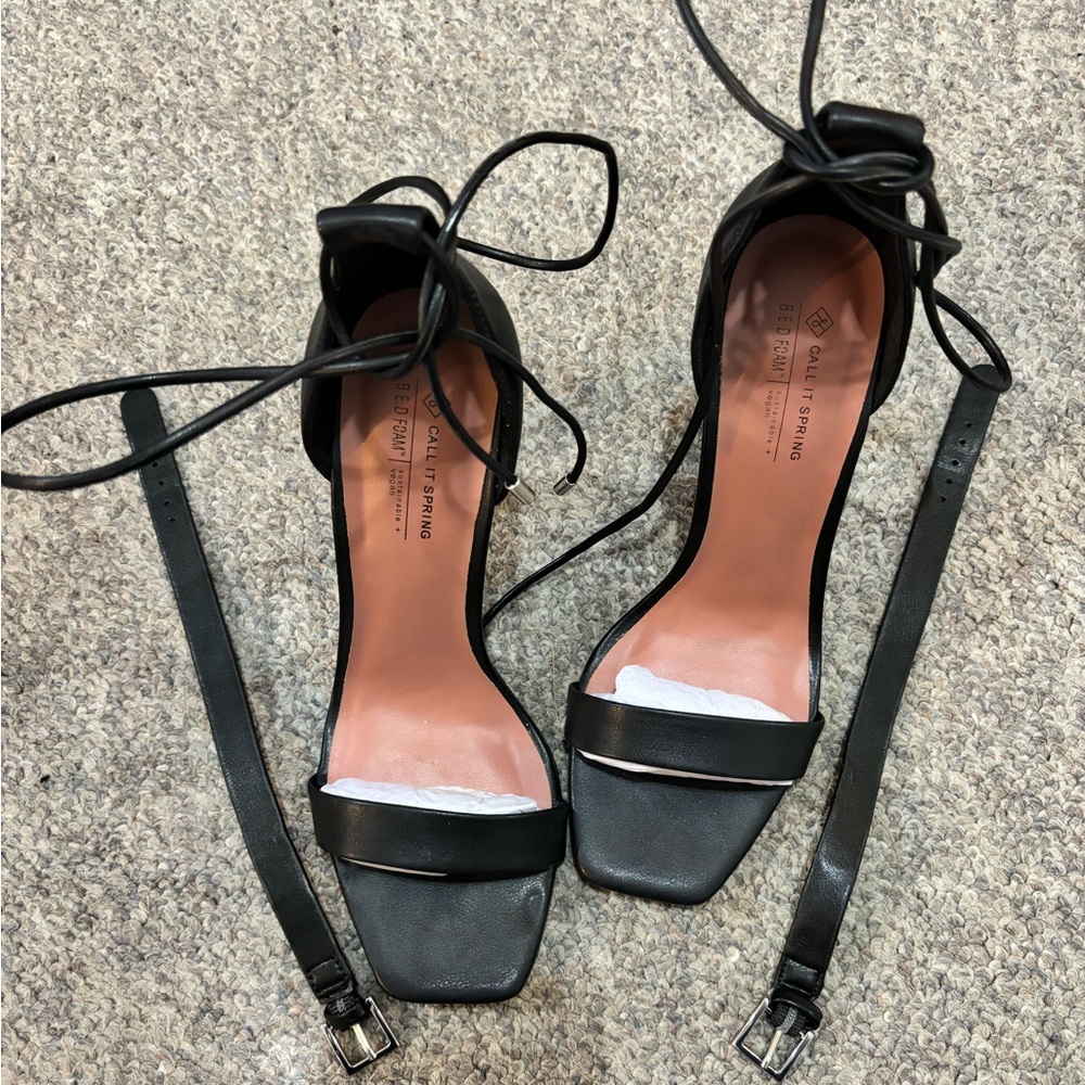 Black Laceup High Heels
